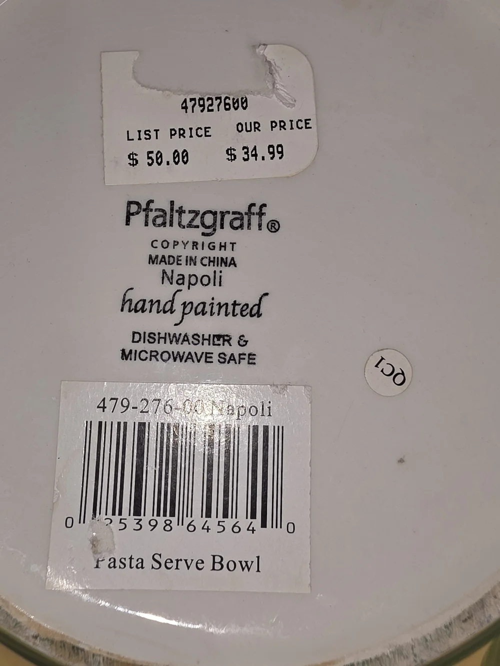 Pfaltzgraff Yellow Floral Scalloped Bowl with Red Edge